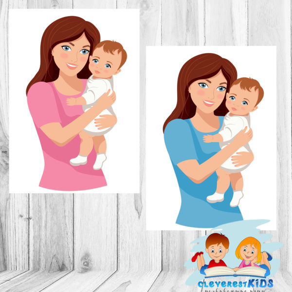 Иллюстрация Мама с ребенком на руках